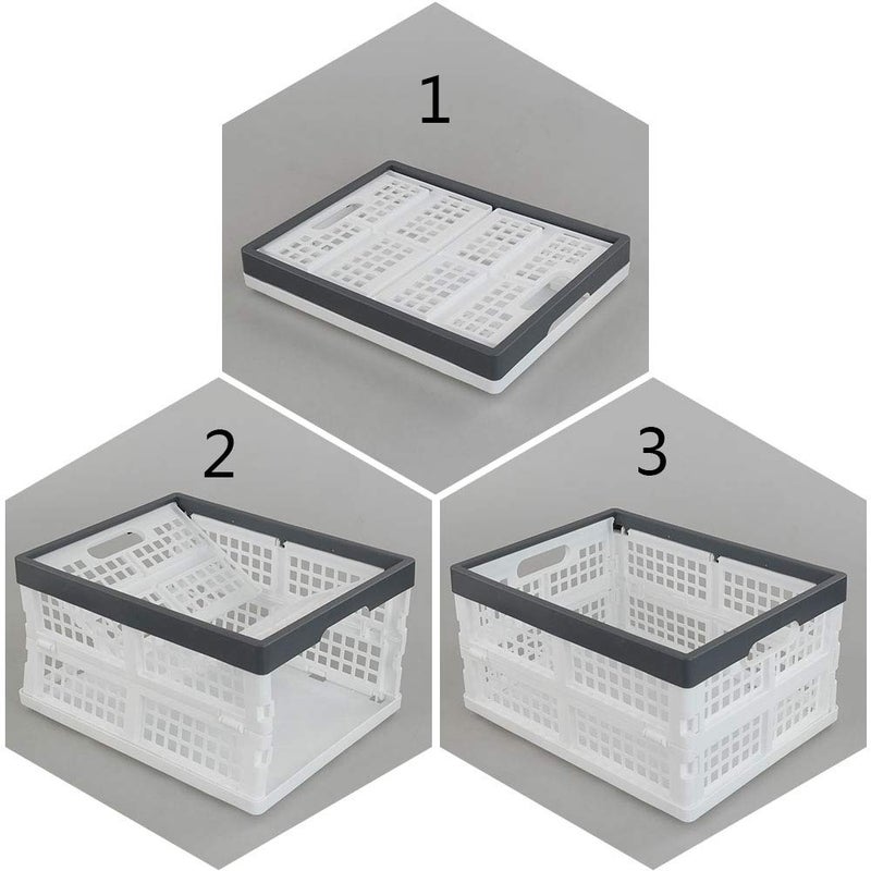 Teyyvn 4-Pack Collapsible Milk Crates, 15L Plastic Stackable Storage Bins Utility Folding Baskets - Image 3